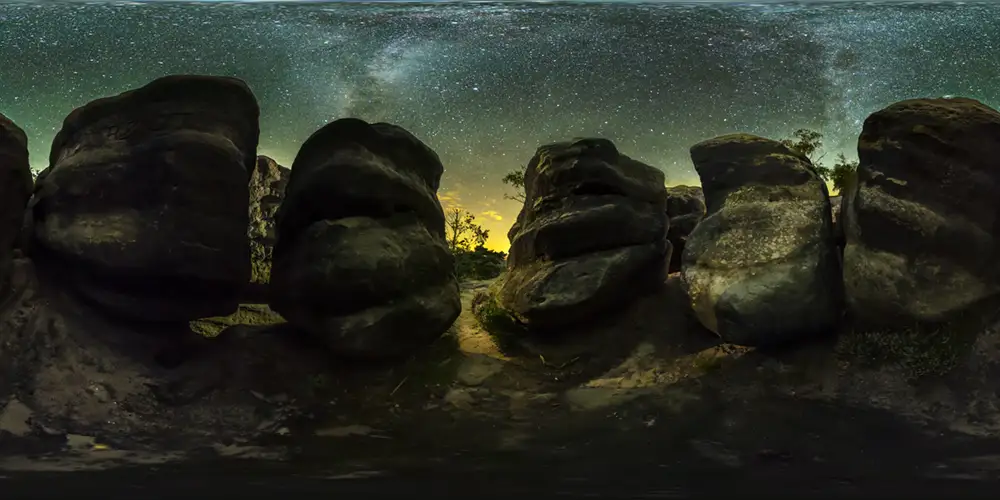 Sächsische Schweiz - Affensteine - Carolafelsen Felssloch Astrofotografie