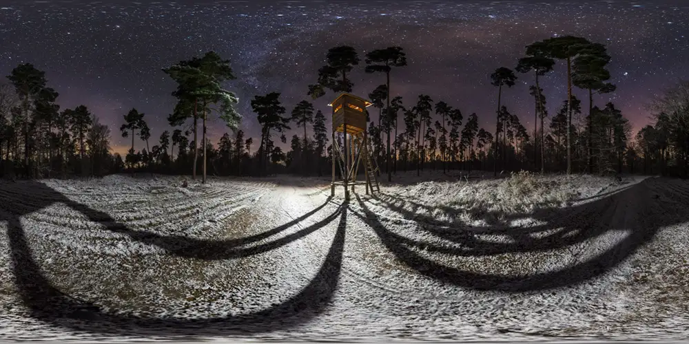 Oberhavel - Pölzer Fließ - Pölzer Fliess nachts Hochstand Astrofotografie
